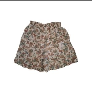 Vintage Elegant Paisley Women's High Waist Shorts 100% Silk